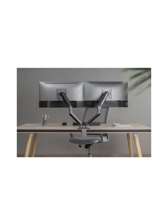 მონიტორის საკიდი: Gembird MA-DA2-05 Desk mounted adjustable double Monitor Arm 17"-32" Space Grey