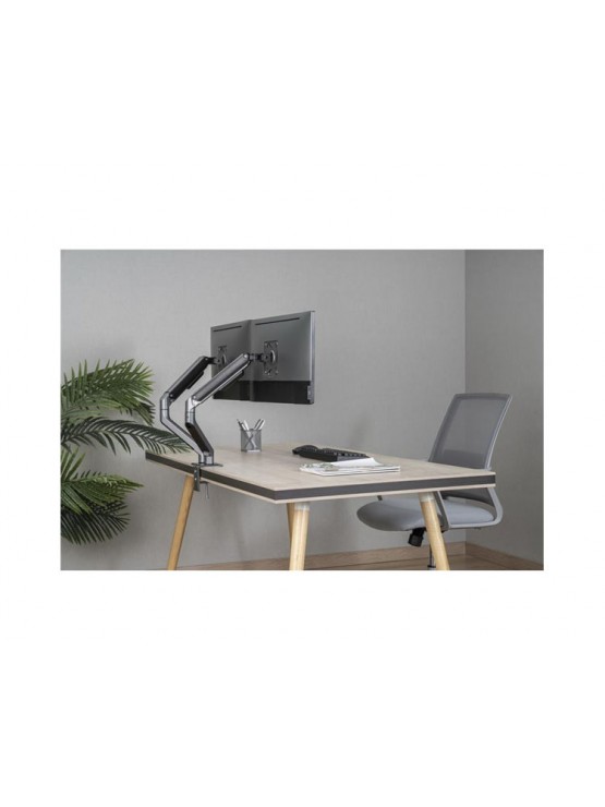 მონიტორის საკიდი: Gembird MA-DA2-05 Desk mounted adjustable double Monitor Arm 17"-32" Space Grey