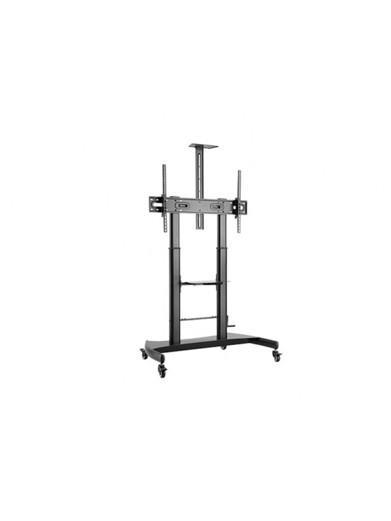 ტელევიზორის სადგამი: Gembird TVS-100T-02 Height adjustable TV floor stand with caster wheels 60" - 100"