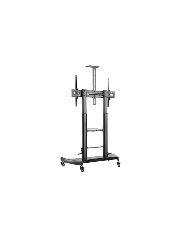 ტელევიზორის სადგამი: Gembird TVS-100T-02 Height adjustable TV floor stand with caster wheels 60" - 100"