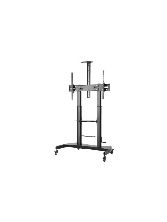 ტელევიზორის სადგამი: Gembird TVS-100T-02 Height adjustable TV floor stand with caster wheels 60" - 100"