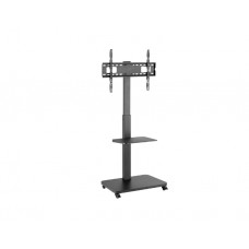 ტელევიზორის სადგამი: Gembird TVS-75S-02 TV Floor Stand With Caster Wheels 37"-75" Black