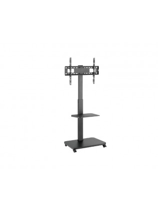 ტელევიზორის სადგამი: Gembird TVS-75S-02 TV Floor Stand With Caster Wheels 37"-75" Black