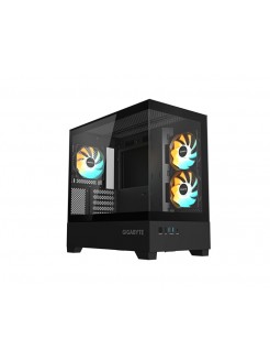 ქეისი: Gigabyte C201P PANORAMIC 3x120mm ARGB Fans Midi Tower Black	
