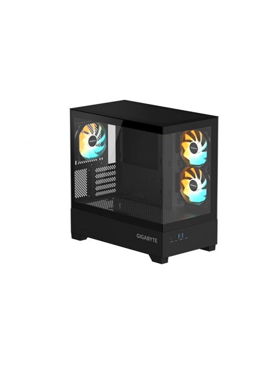 ქეისი: Gigabyte C201P PANORAMIC 3x120mm ARGB Fans Midi Tower Black	