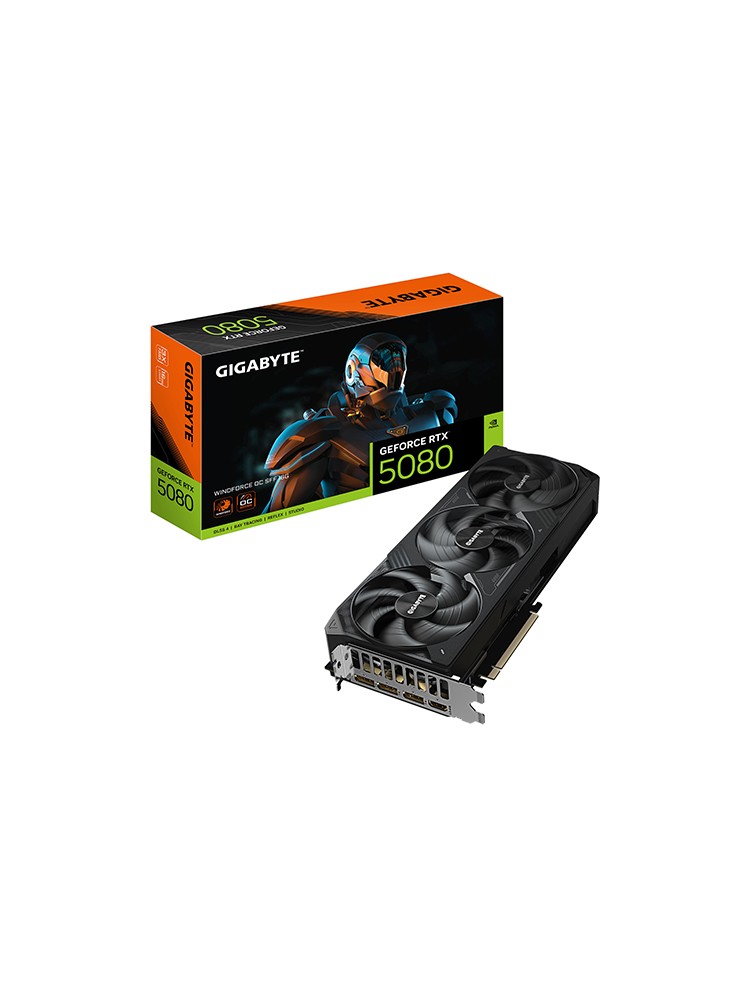 ვიდეო დაფა: Gigabyte GeForce RTX5080 WINDFORCE OC SFF 16GB 256-Bit GDDR7 - GV-N5080WF3OC-16GD