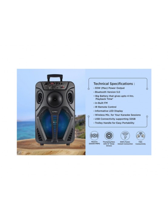 დინამიკი: Intex T-311 TUFB Trolley Bluetooth Speaker 55W