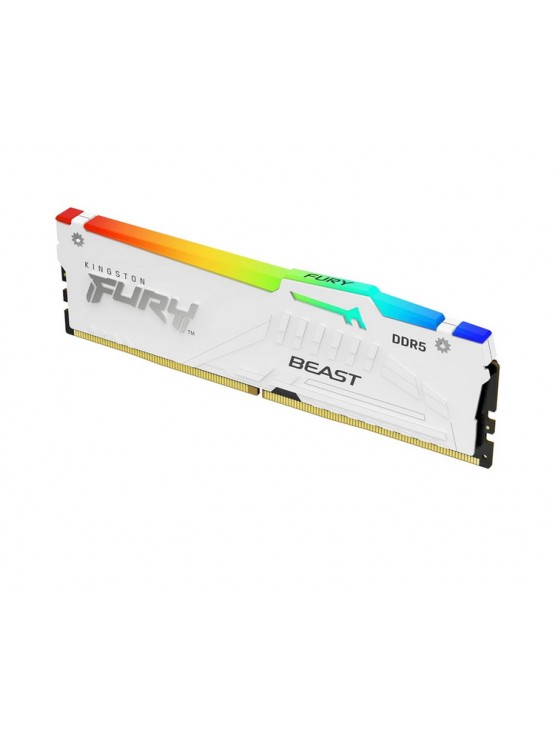 ოპერატიული მეხსიერება: Kingston FURY Beast White RGB XMP DDR5 16GB 6800MHz DIMM - KF568C34BWA-16