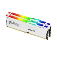 ოპერატიული მეხსიერება: Kingston FURY Beast White RGB XMP DDR5 32GB 6800MHz DUAL KIT DIMM - KF568C34BWAK2-32