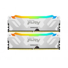 ოპერატიული მეხსიერება: Kingston FURY Renegade Silver/White RGB XMP DDR5 64GB 6400MHz DUAL KIT DIMM - KF564C32RWAK2-64