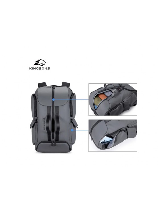 ზურგჩანთა: Kingsons Laptop Backpack 15.6" Dark Grey - K10106W-9