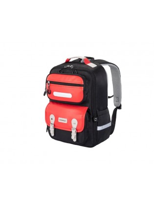 ზურგჩანთა: kingsons 15.6" Primary School Backpack Black/Red - KS251307