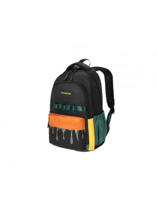 ზურგჩანთა: kingsons 15.6" Primary School Backpack Black/Green - KS251308