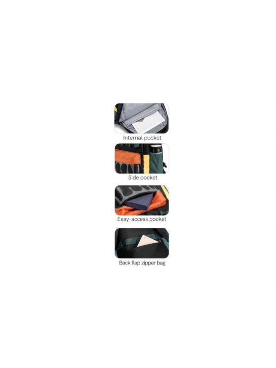 ზურგჩანთა: kingsons 15.6" Primary School Backpack Black/Green - KS251308