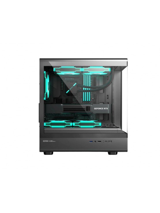 ქეისი: Golden Field Lantau Lite 360 6x120mm ARGB Fans Mid Tower Black