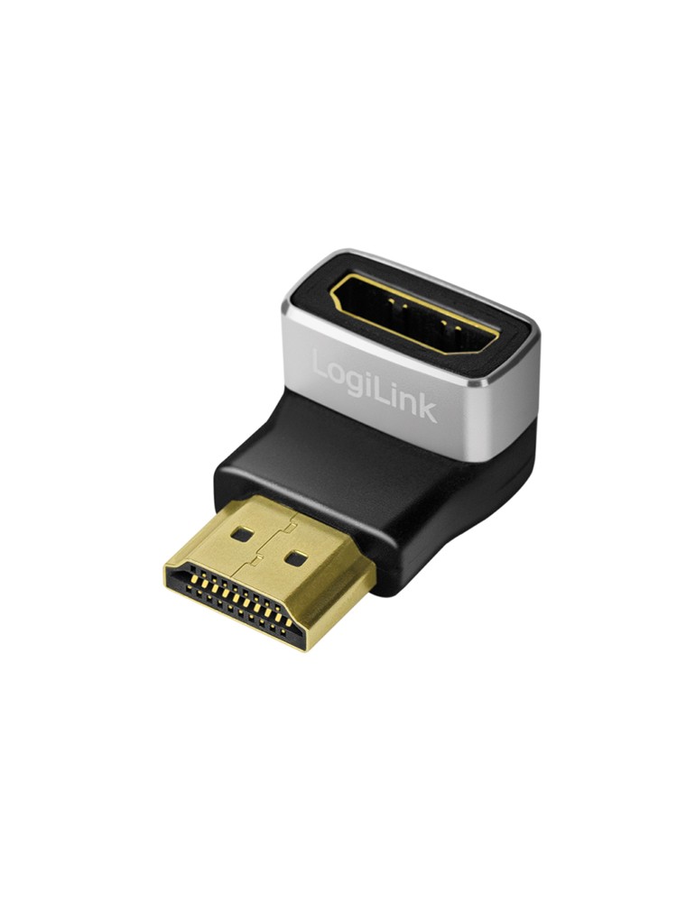 ადაპტერი: Logilink AH0005A HDMI adapter A/M to A/F 90° angled 8K/60Hz Black/Grey