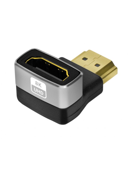 ადაპტერი: Logilink AH0005A HDMI adapter A/M to A/F 90° angled 8K/60Hz Black/Grey