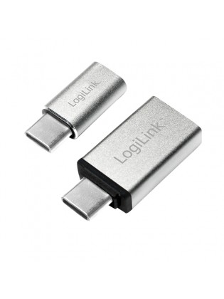 ადაპტერი: Logilink AU0040 USB-C adapter set C/M to USB-A/F + C/M to Micro-USB/F Silver