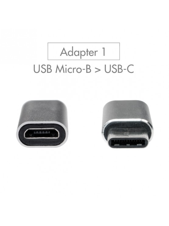 ადაპტერი: Logilink AU0040 USB-C adapter set C/M to USB-A/F + C/M to Micro-USB/F Silver