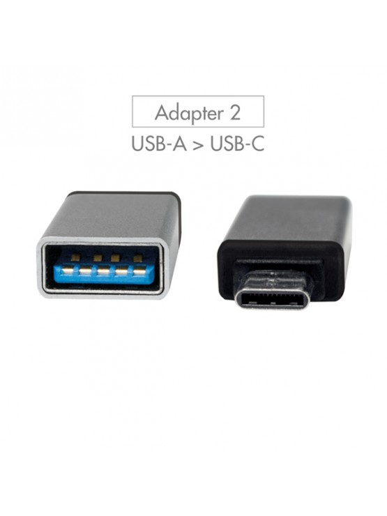 ადაპტერი: Logilink AU0040 USB-C adapter set C/M to USB-A/F + C/M to Micro-USB/F Silver