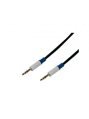 კაბელი: Logilink BASC15 Audio Cable 3.5 mm 3-pin/M to 3.5 mm 3-pin/F Black/Blue 1.5 m