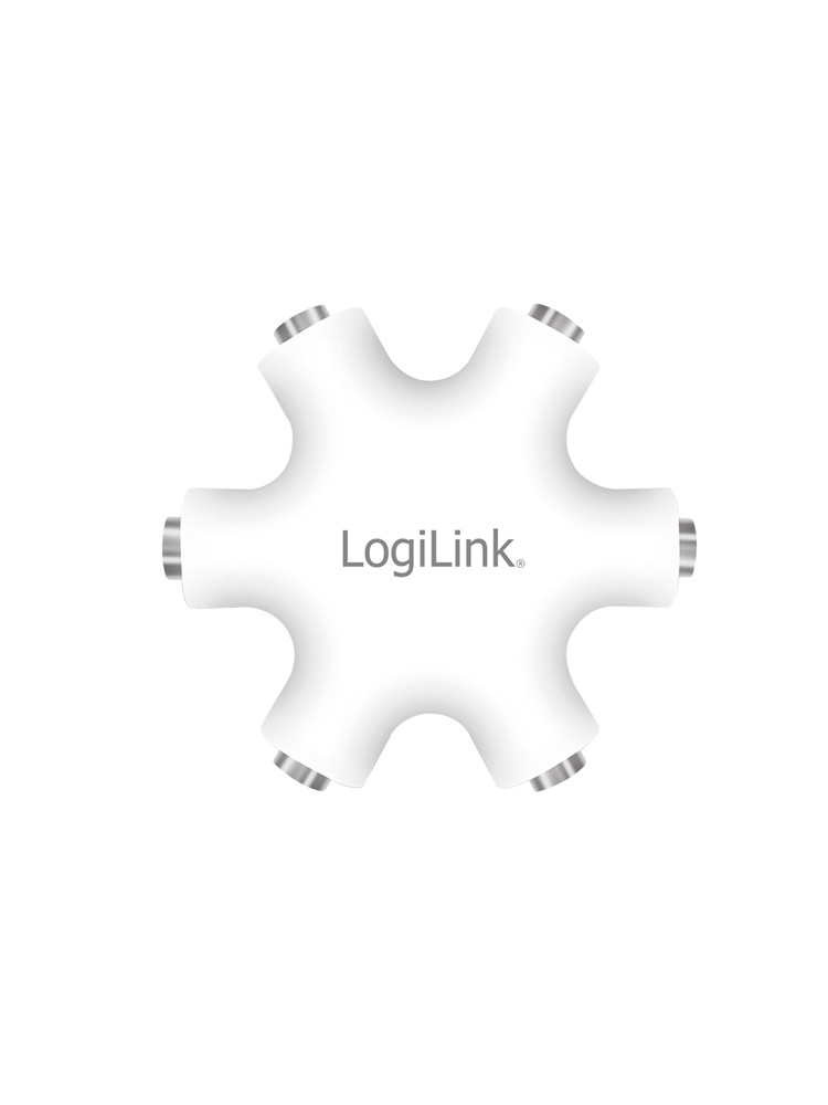 ადაპტერი: Logilink CA1088 Audio Adapter 3.5 mm 3-Pin/F to 5x 3.5 mm 3-Pin/F White