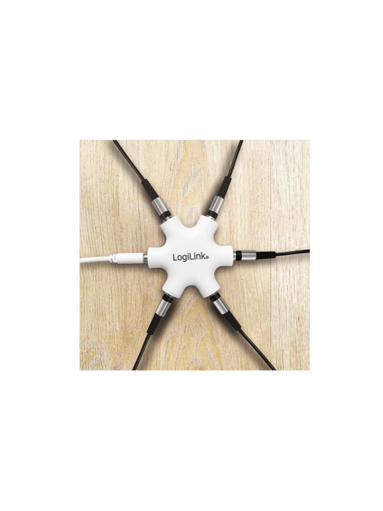 ადაპტერი: Logilink CA1088 Audio Adapter 3.5 mm 3-Pin/F to 5x 3.5 mm 3-Pin/F White