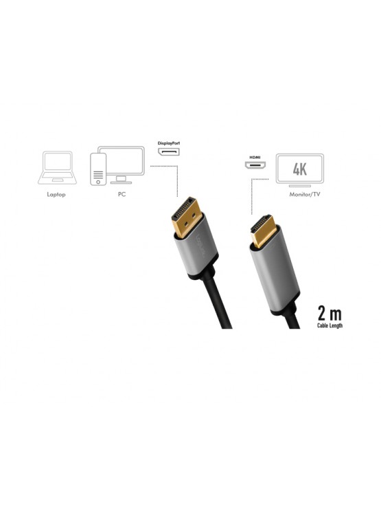 კაბელი: Logilink CDA0107 4K/60Hz DisplayPort to HDMI cable 2m