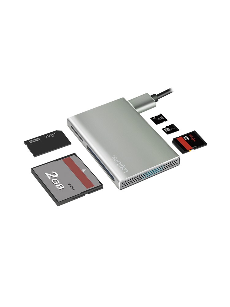 ბარათის წამკითხველი: Logilink CR0048 USB 3.2 Gen1 5-in-1 Card Reader Aluminum Silver
