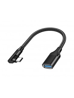ადაპტერი: Logilink CU0100 USB 3.2 Gen2 USB-C adapter C/M 90° to USB-A/F OTG Black 0.2 m