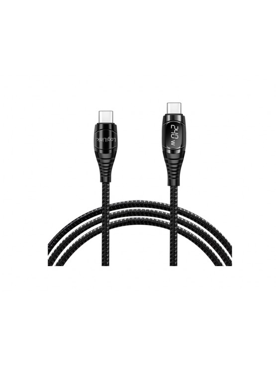 კაბელი: Logilink CU0181 USB Type-C 240W PD Fast Charging Cable With E-Mark & Display 1m