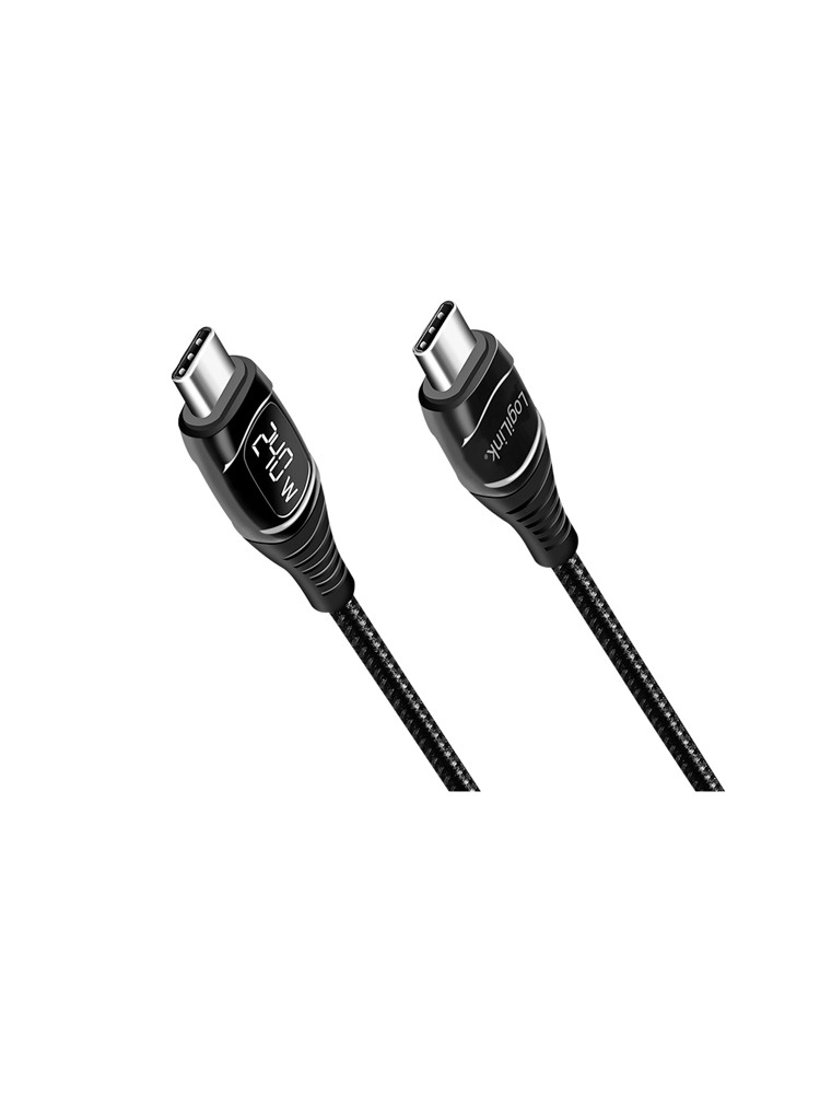 კაბელი: Logilink CU0181 USB Type-C 240W PD Fast Charging Cable With E-Mark & Display 1m