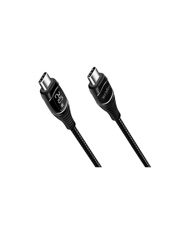 კაბელი: Logilink CU0185 USB Type-C 240W PD Fast Charger Cable With E-mark & Display Black 2m