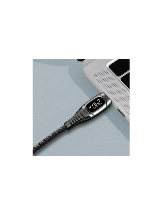 კაბელი: Logilink CU0185 USB Type-C 240W PD Fast Charger Cable With E-mark & Display Black 2m