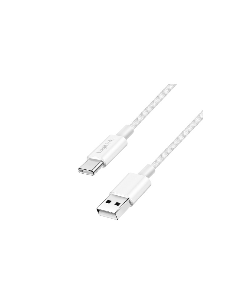 კაბელი: Logilink CU0321 USB 2.0 to USB-C Cable 60W Nylon White 1m