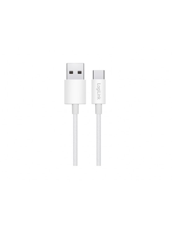 კაბელი: Logilink CU0321 USB 2.0 to USB-C Cable 60W Nylon White 1m