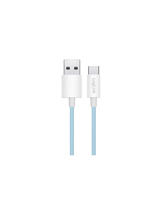 კაბელი: Logilink CU0330 USB 2.0 to USB-C Cable 60W Nylon Blue 1m