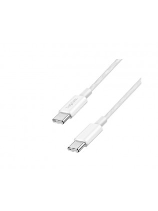 კაბელი: Logilink CU0341 USB-C to USB-C Cable 60W Nylon White 1m