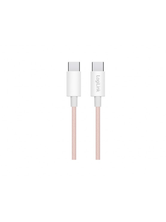 კაბელი: Logilink CU0345 USB-C to USB-C Cable 60W Nylon Pink 1.5m