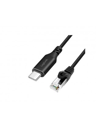 კაბელი: Logilink CU0413 USB-C 3.2 to RJ45 (CAT6) Ethernet Cable Adapter 3m