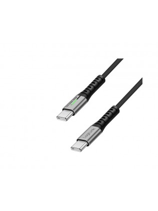 კაბელი: Logilink CU0422 USB Type-C 100W 480Mbps LED nylon metal Black 1m