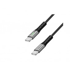 კაბელი: Logilink CU0433 4K/60Hz USB Type-C Gen2x2 100W 20Gbps LED Metal Black 1.5m