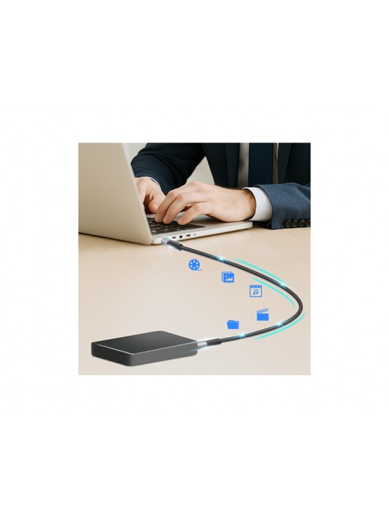 კაბელი: Logilink CU0433 4K/60Hz USB Type-C Gen2x2 100W 20Gbps LED Metal Black 1.5m