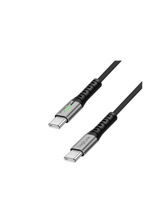 კაბელი: Logilink CU0424 USB 2.0 Type-C 480Mbps 100W LED Cable Black 2m