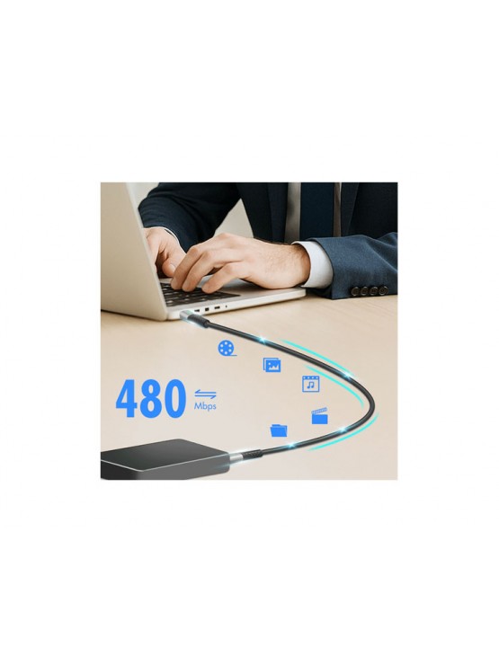 კაბელი: Logilink CU0424 USB 2.0 Type-C 480Mbps 100W LED Cable Black 2m