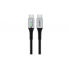 კაბელი: Logilink CU0443 4K/60Hz USB 3.2 Type-C 20Gbps 240W LED Cable Black 1.5m