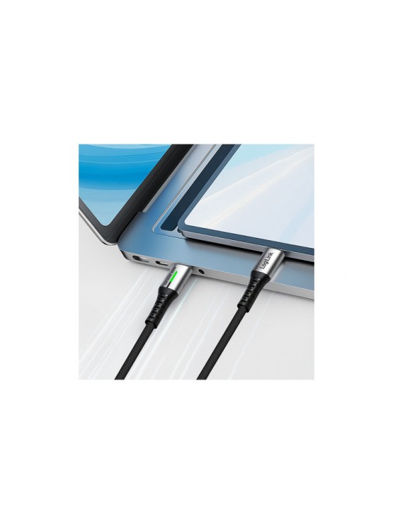 კაბელი: Logilink CU0443 4K/60Hz USB 3.2 Type-C 20Gbps 240W LED Cable Black 1.5m