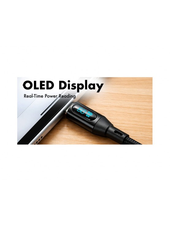 კაბელი: Logilink CU0446 USB 2.0 Type-C 480Mbps 240W OLED Display Cable Black 1m