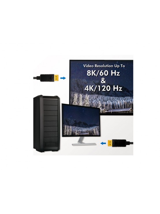კაბელი: Logilink CV0121 8K/60Hz DisplayPort Cable Black 3m