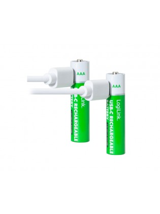 ელემენტი: Logilink LR03RCB2 AAA 1.5 V Li-Ion 550mAh USB-C Rechargeable Batteries 2pcs